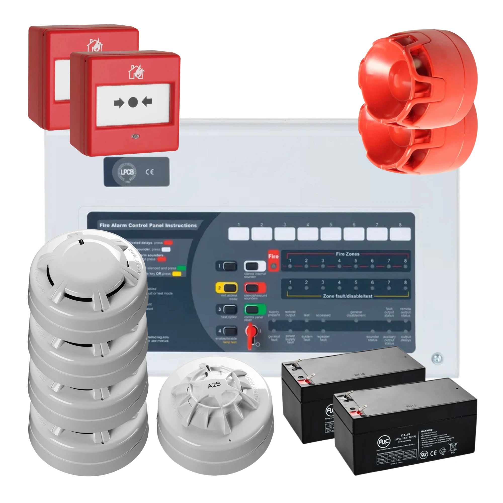 8 Zone Fire Alarm Kit | C-TEC Panel & Orbis Devices